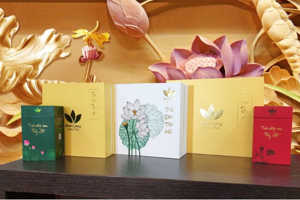 Mẫu hộp giấy đựng trà sen đẹp, chất lượng cao