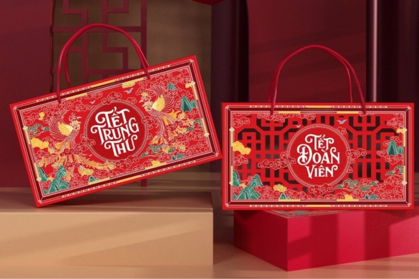 Mẫu in hộp đựng 2 bánh trung thu cao cấp