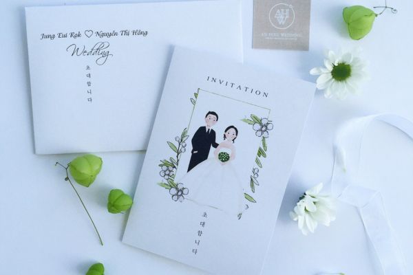 Mẫu thiệp cưới tối giản đẹp, sang trọng