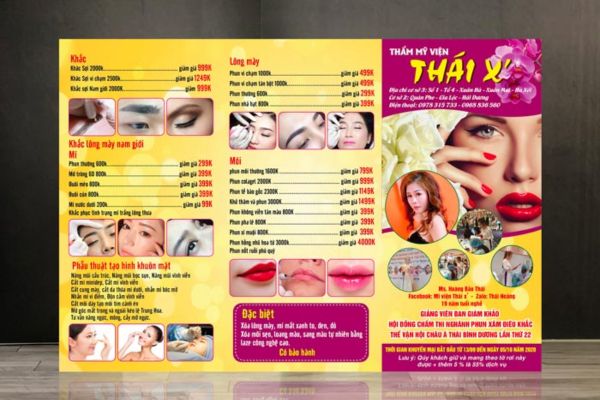 Mẫu tờ rơi quảng cáo phun xăm đẹp, giá rẻ