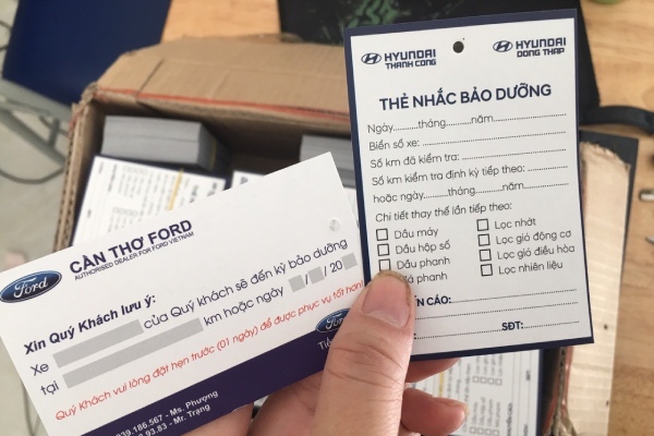 In Hoa Long nhận thiết kế và in ấn mẫu phiếu bảo dưỡng xe ô tô cao cấp