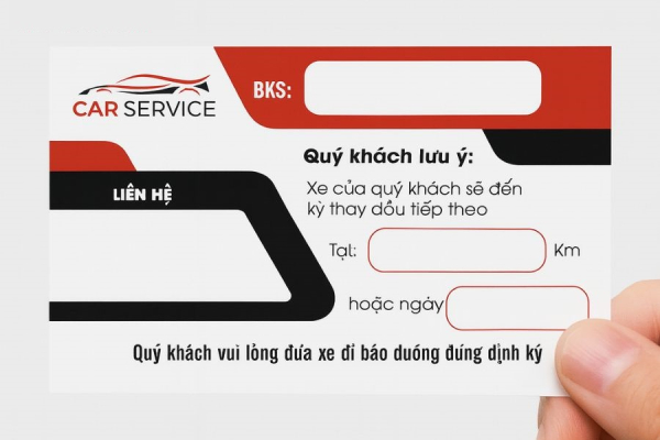 In Hoa Long nhận thiết kế và in ấn mẫu phiếu bảo dưỡng xe ô tô chất lượng