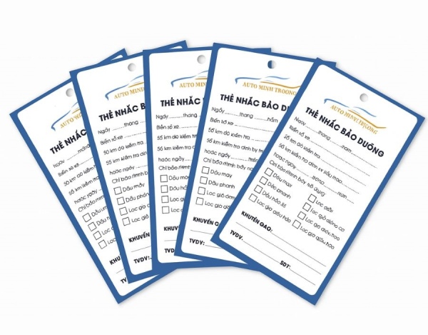 In Hoa Long nhận thiết kế và in ấn mẫu phiếu bảo dưỡng xe ô tô sang trọng