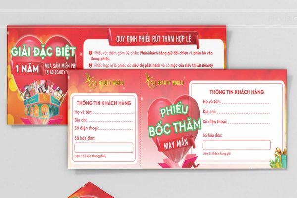 Mẫu phiếu bốc thăm trúng thưởng giá rẻ