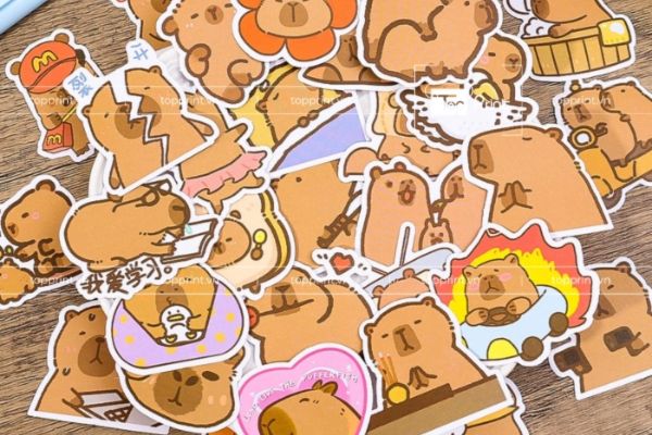 Mẫu sticker capybara đẹp, chất lượng cao tại Hà Nội