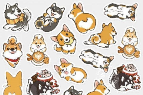 Mẫu sticker con chó đẹp, chất lượng cao