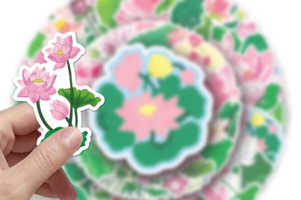 Bộ sticker hoa sen đẹp, giá rẻ, chất lượng cao