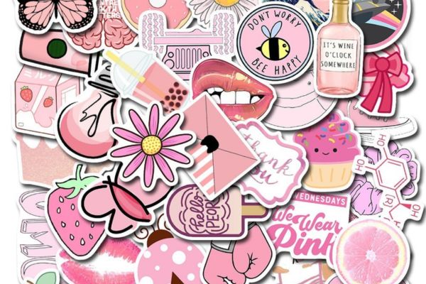 Mẫu sticker màu hồng giá rẻ, chất lượng cao