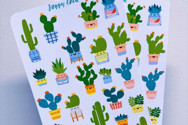 Mẫu sticker xương rồng đẹp, thiết kế theo yêu cầu