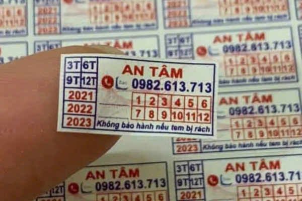 Mẫu tem bảo hành máy tính decal vỡ