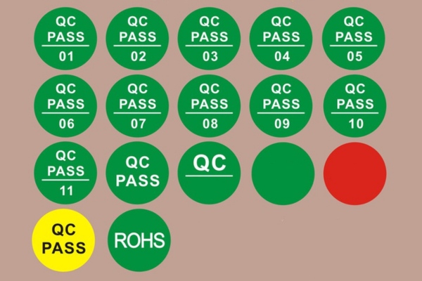 Mẫu tem dán hàng lỗi màu sắc nổi bật