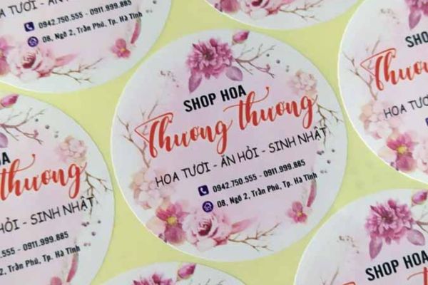 Mẫu tem nhãn shop hoa đẹp, thiết kế theo yêu cầu