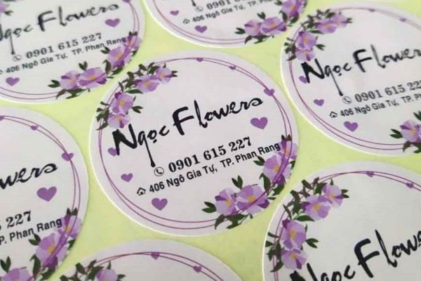Mẫu tem nhãn shop hoa đẹp, thiết kế theo yêu cầu