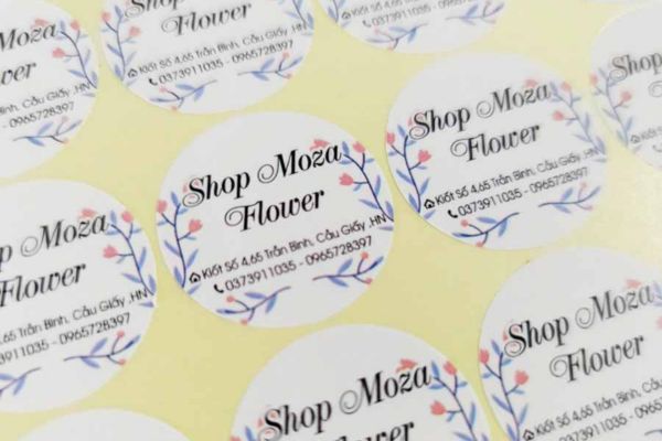Mẫu tem nhãn shop hoa đẹp, thiết kế theo yêu cầu