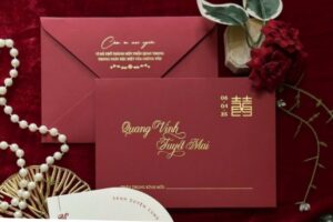 Mẫu thiệp cưới ép kim sang trọng, nổi bật nhất