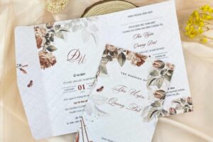 Mẫu thiệp cưới gập 3 đẹp, chất lượng cao tại Hà Nội
