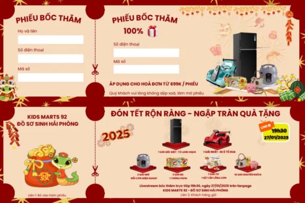 Mẫu phiếu bốc thăm trúng thưởng giá rẻ