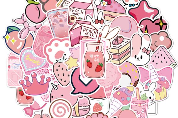 Mẫu sticker màu hồng giá rẻ, chất lượng cao