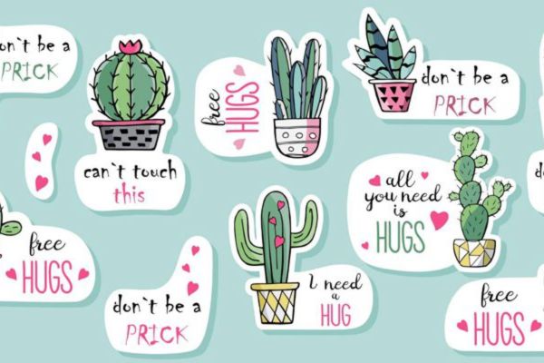 Mẫu sticker xương rồng đẹp, thiết kế theo yêu cầu