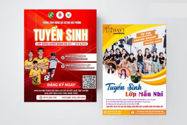 Tờ rơi tuyển sinh CLB đẹp, chất lượng cao