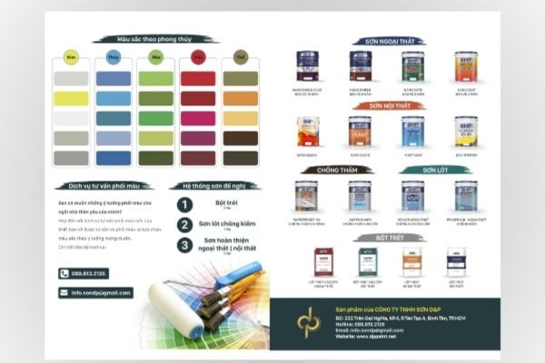 Mẫu tờ rơi quảng cáo sơn đẹp, chất lượng cao