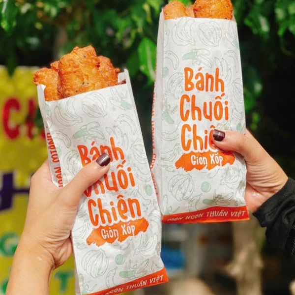 In túi giấy đựng chuối chiên đẹp, thiết kế theo yêu cầu