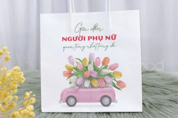 Mẫu túi giấy đựng quà 8/3 đẹp, thiết kế theo yêu cầu