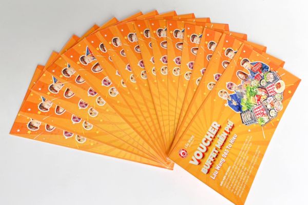 Mẫu voucher buffet đẹp, giá rẻ, thiết kế theo yêu cầu