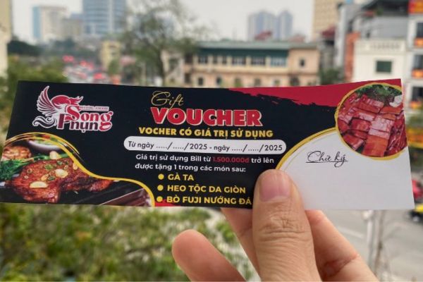Mẫu voucher buffet đẹp, giá rẻ, thiết kế theo yêu cầu