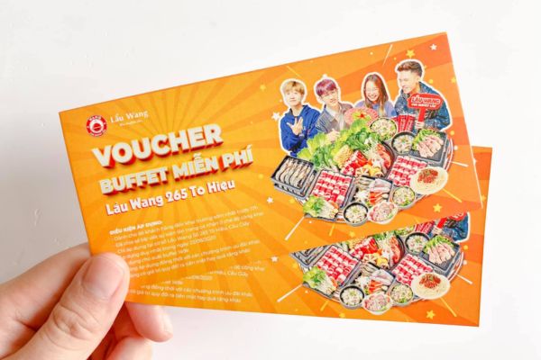 Mẫu voucher buffet đẹp, giá rẻ, thiết kế theo yêu cầu