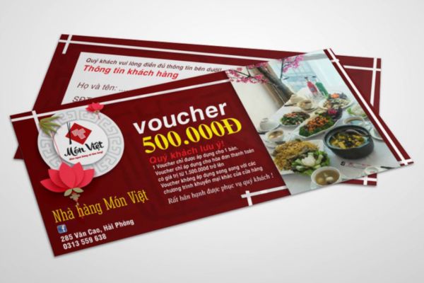 Mẫu voucher buffet đẹp, giá rẻ, thiết kế theo yêu cầu