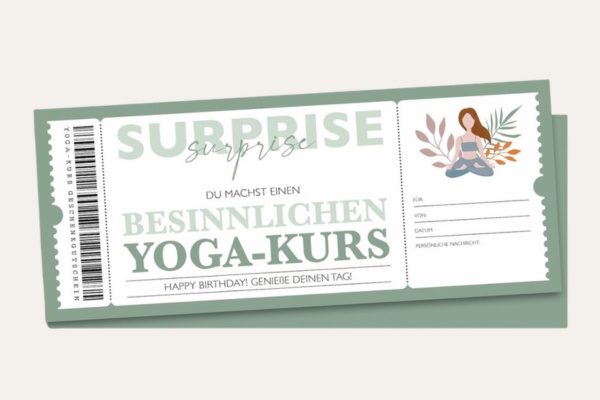 Mẫu voucher học yoga màu pastel