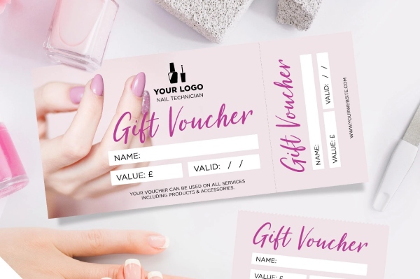 In Hoa Long nhận thiết kế và in ấn mẫu voucher làm nail cao cấp