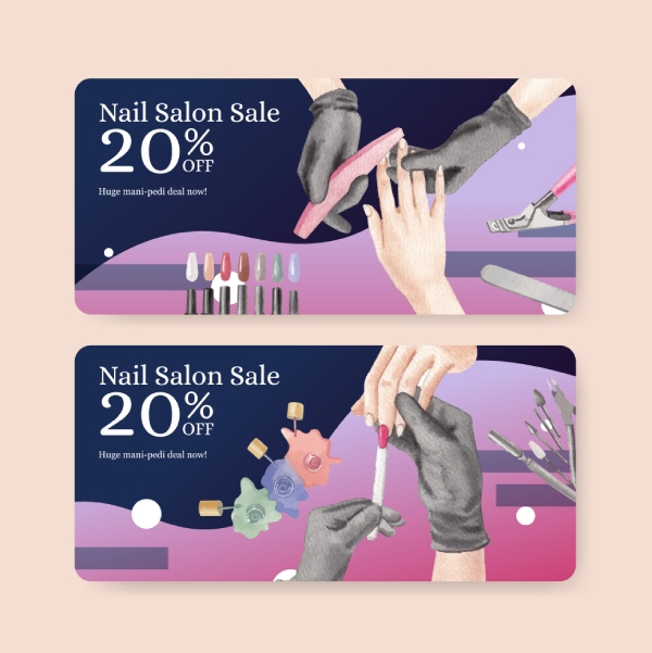 In Hoa Long nhận thiết kế và in ấn mẫu voucher làm nail chất lượng