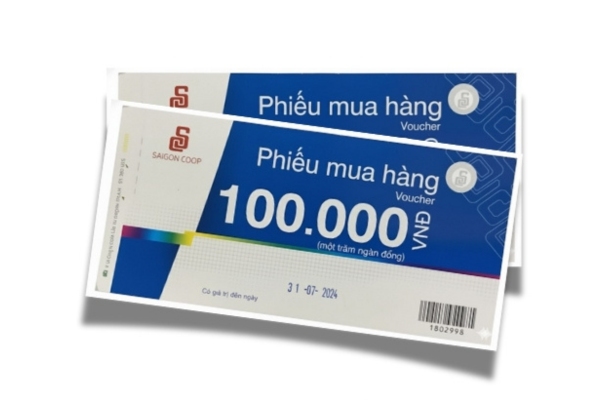 Mẫu voucher siêu thị dạng thẻ