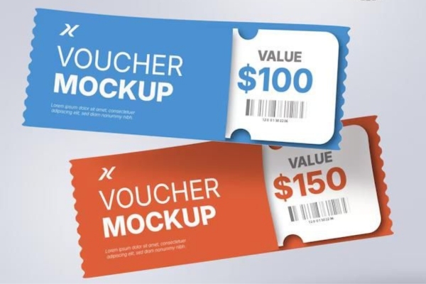 Mẫu voucher siêu thị thiết kế độc đáo