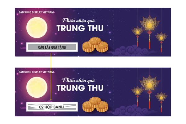 Mẫu phiếu quà tặng trung thu đẹp, thiết kế theo yêu cầu