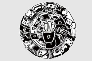 25+ Bộ sticker hoạt hình trắng đen đẹp mắt