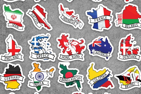 Bộ sticker quốc kỳ đẹp, chất lượng cao