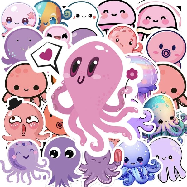 In Hoa Long nhận thiết kế và in ấn bộ Sticker Bạch Tuộc lấy ngay