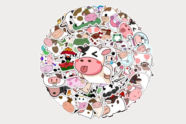 Bộ sticker bò sữa cute
