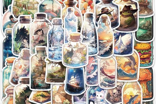 Bộ sticker chai lọ đẹp, thiết kế theo yêu cầu