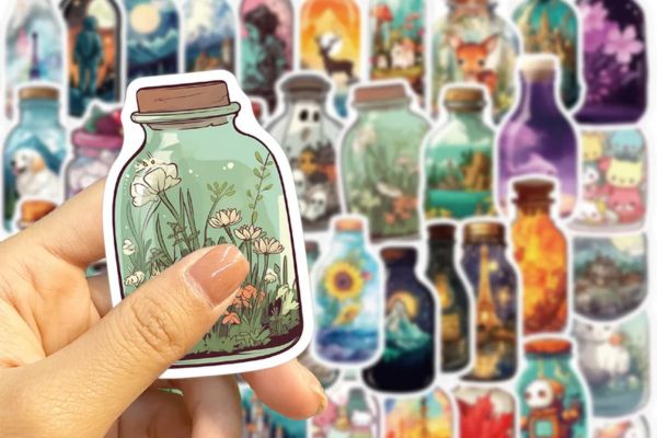 Bộ sticker chai lọ đẹp, thiết kế theo yêu cầu