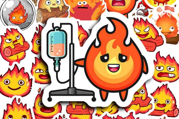 Bộ sticker cục lửa đẹp, chất lượng cao