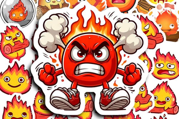 Bộ sticker cục lửa đẹp, chất lượng cao