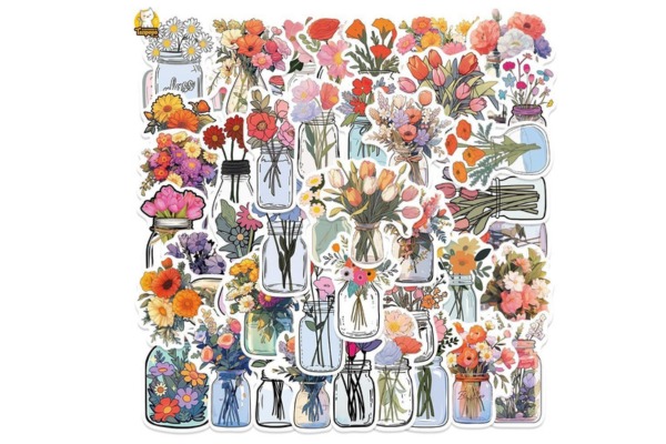 Mẫu sticker in hình hoa cỏ dễ ứng dụng