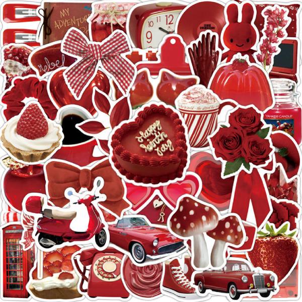 In Hoa Long nhận thiết kế và in ấn bộ sticker màu đỏ đẹp