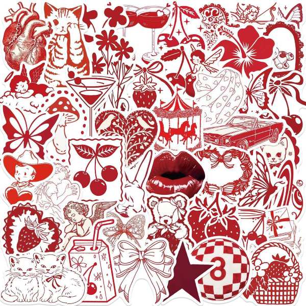 In Hoa Long nhận thiết kế và in ấn bộ sticker màu đỏ giá rẻ