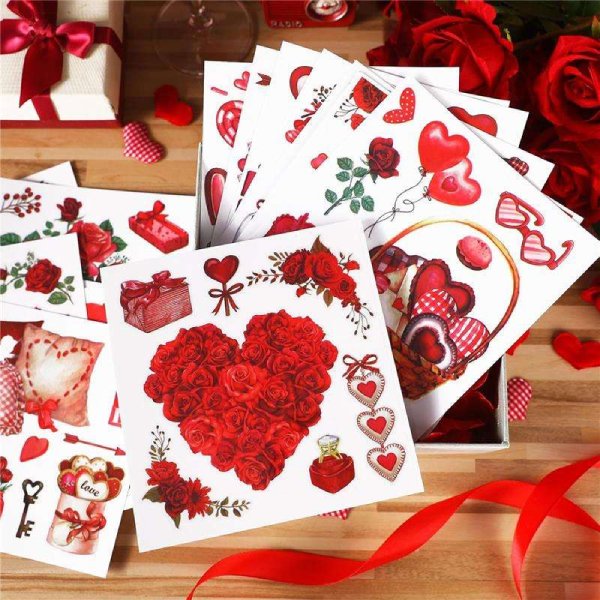 In Hoa Long nhận thiết kế và in ấn bộ sticker màu đỏ valentine