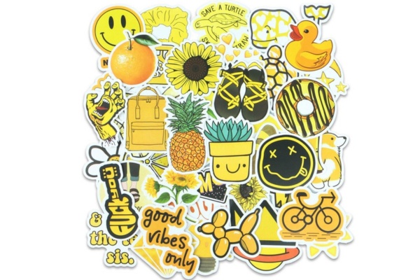 Bộ sticker màu vàng độc đáo